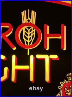 Vintage Stroh's Beer Neon Light Up Bar Sign 20X16in Detroit Michigan Advertising