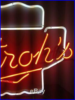 Vintage Stroh's Neon Electric Beer Sign! Brewery Bar Man Cave 22 X 25 Rare