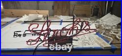 Vintage Stroh's Red Neon Sign with 120V Transformer, Glass/Metal, 1983