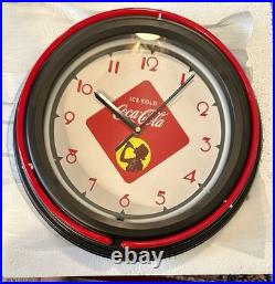 Vintage Style Coca Cola Double Neon 15 Wall Clock New In Box Free Ship