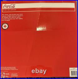 Vintage Style Coca Cola Double Neon 15 Wall Clock New In Box Free Ship
