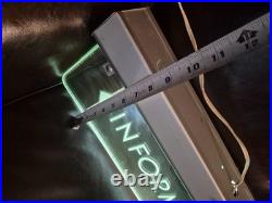 Vintage TRAIN DEPOT INFORMATION LIGHT UP SIGN. ETCHED GLASS