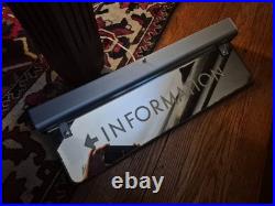 Vintage TRAIN DEPOT INFORMATION LIGHT UP SIGN. ETCHED GLASS