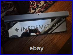 Vintage TRAIN DEPOT INFORMATION LIGHT UP SIGN. ETCHED GLASS