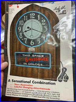Vintage Telechron Neon Advertising Clock Auto Gas & Oil Dealer Sign Southern CA