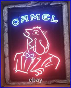 Vintage Tuxedo Joe Camel Glass Encased 24 Neon Sign