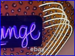 Vintage ULTRA LOUNGE Working Neon Sign 87x38 on Painted Wooden Backer
