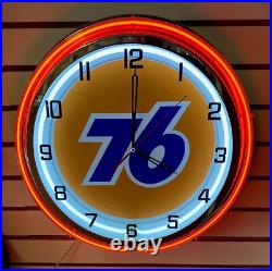 Vintage Union 76 Gasoline Motor Oil Gas Station Sign Large 18 Metal Neon Clock Vintage Union 76 Gasoline Motor Oil Gas Station Sign Large 18 Metal Neon Clock