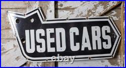 Vintage Used Car Porcelain Sign 32 Old Neon Skin Car Truck Dealer Arrow Sales Vintage Used Car Porcelain Sign 32 Old Neon Skin Car Truck Dealer Arrow Sales