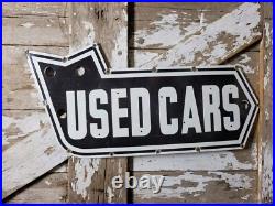Vintage Used Car Porcelain Sign 32 Old Neon Skin Car Truck Dealer Arrow Sales Vintage Used Car Porcelain Sign 32 Old Neon Skin Car Truck Dealer Arrow Sales