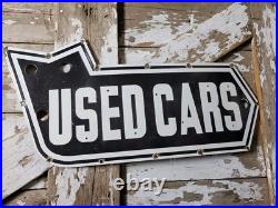 Vintage Used Car Porcelain Sign 32 Old Neon Skin Car Truck Dealer Arrow Sales Vintage Used Car Porcelain Sign 32 Old Neon Skin Car Truck Dealer Arrow Sales