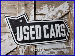 Vintage Used Car Porcelain Sign 32 Old Neon Skin Car Truck Dealer Arrow Sales Vintage Used Car Porcelain Sign 32 Old Neon Skin Car Truck Dealer Arrow Sales