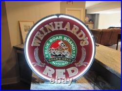 Vintage Weinhards Red Boars Head Light Up Advertising Motion Neon Beer Sign 1994