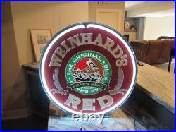 Vintage Weinhards Red Boars Head Light Up Advertising Motion Neon Beer Sign 1994