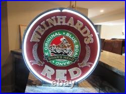 Vintage Weinhards Red Boars Head Light Up Advertising Motion Neon Beer Sign 1994