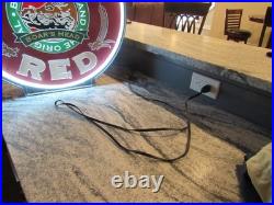 Vintage Weinhards Red Boars Head Light Up Advertising Motion Neon Beer Sign 1994