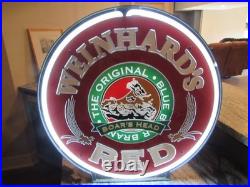 Vintage Weinhards Red Boars Head Light Up Advertising Motion Neon Beer Sign 1994