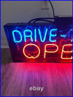 Vintage Wienerschnitzel Neon Drive-Thru Sign Mancave Decor 32x 13