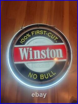 Vintage Winston No Bull Neon Sign Cigarette Tobacco Advertising Double Sided