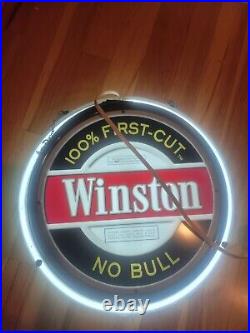 Vintage Winston No Bull Neon Sign Cigarette Tobacco Advertising Double Sided
