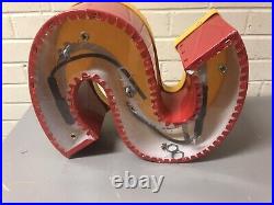 Vintage Yellow Red Neon Letter S 15 1/2 Tall X 12 Wide X 9 Deep