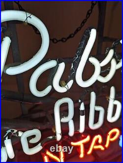 Vintage and Rare Pabst Blue Ribbon ON TAP Neon Beer Sign 1974