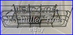 Vintage authentic Welcome to Miller Time neon beer sign works. Large 36x14 1/4