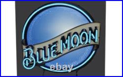 Vintage bright Blue. Moon Neon Beer Sign