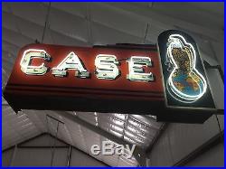Vintage case double sided porcelain neon sign, ford john deere sign