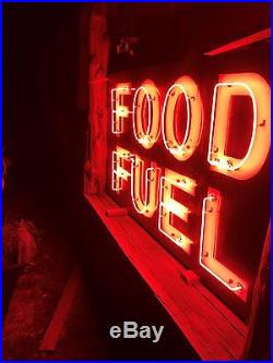 Vintage food fuel neon porcelain sign