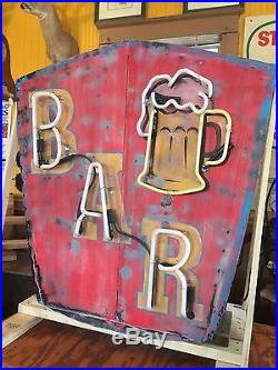 Vintage neon double sided bar beer club sign