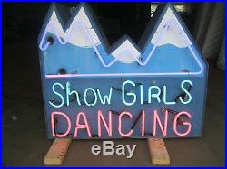 Vintage neon sign DANCING neon lights GIRLIE SHOWS electric sign old neon