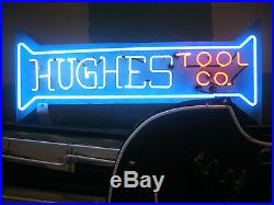 Vintage neon sign HUGHES TOOL COMPANY old neon electric sign Industrial Art