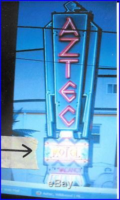 Vintage neon sign MOTEL neon lights ART DECO electric sign MISSION DECO old neon