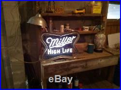 Vintage neon sign Miller Beer blinking