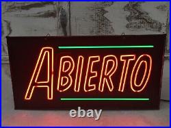 Vintage neon sign Neon Abierto Sign Neon Open Sign