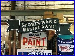 Vintage neon sign Sports Bar & Restaurant. Professionally restored, 8' long