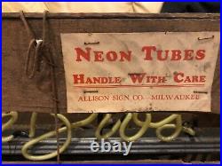 Vintage neon stanley tools sign advertisement display