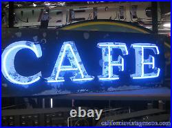 Vintage original 1950's Horizontal CAFE Antique Neon Sign Anti
