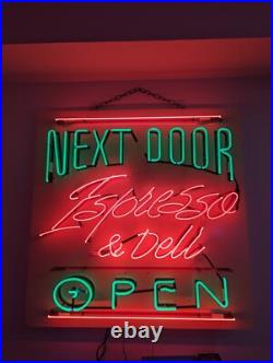Vintage original neon sign, Espresso and Deli, 44 x 44, True Glass Neon Vintage original neon sign, Espresso and Deli, 44 x 44, True Glass Neon