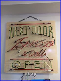 Vintage original neon sign, Espresso and Deli, 44 x 44, True Glass Neon Vintage original neon sign, Espresso and Deli, 44 x 44, True Glass Neon