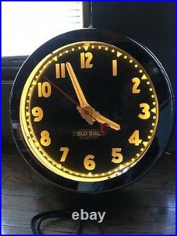 Vintage style remake neon clock electric wall CURTIS Glo dial 21 inch wall sign