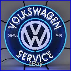 Volkswagen Service Neon Sign vintage style VW Bus Camper Beetle Golf since 1949