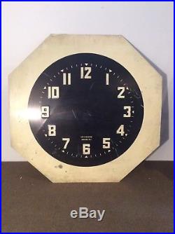 Vtg 30 Say-It-In Neon Clock Face Octagon Black White Dial Sign Buffalo New York