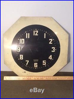 Vtg 30 Say-It-In Neon Clock Face Octagon Black White Dial Sign Buffalo New York