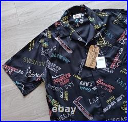 Vtg 50s Repro Casino NEON SIGN Novelty Rayon Shirt Gambler Rockabilly NEW 47 L