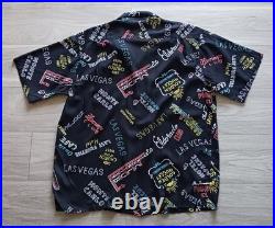 Vtg 50s Repro Casino NEON SIGN Novelty Rayon Shirt Gambler Rockabilly NEW 47 L