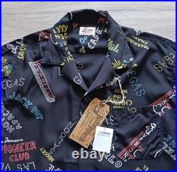 Vtg 50s Repro Casino NEON SIGN Novelty Rayon Shirt Gambler Rockabilly NEW 47 L