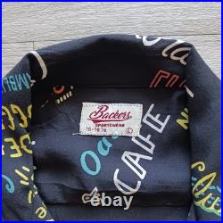 Vtg 50s Repro Casino NEON SIGN Novelty Rayon Shirt Gambler Rockabilly NEW 47 L