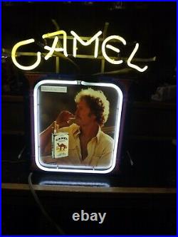Vtg 70's Camel Cigarette Neon Light Sign Tobacco Beer Advertising Man Cave Decor